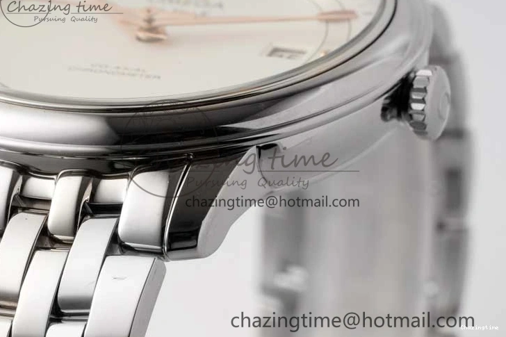 0107 Casual De Ville SS DIWF 1:1 Best Edition White Dial RG Markers on SS Bracelet MIYOTA 7847